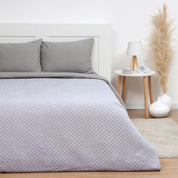 Покрывало евро LoveLife «Tufting: Квадрат», 200×230±5 см, микрофайбер, серо-сиреневое