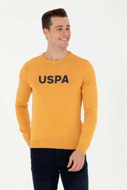 Мужской горчичный свитер - U.s. polo assn фото 3