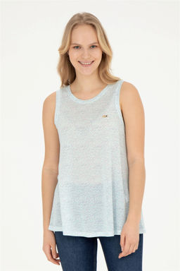 Женская футболка водно-зеленого цвета