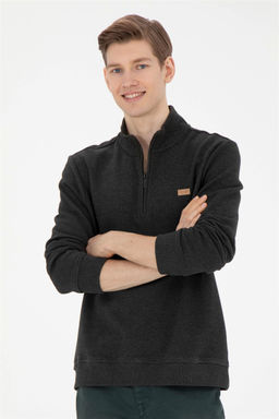 Мужской свитшот антрацитового меланжа Неожиданная скидка в корзине