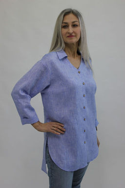 Блуза умягченный лен 100% - Елецкие узоры фото 6