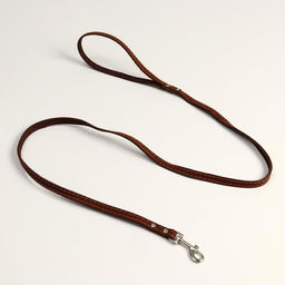 Поводок кожаный однослойный, простроченный, 1.47 м х 1.2 см, коричневый