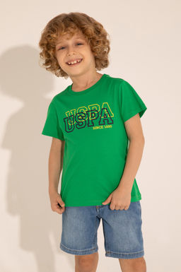 Зеленая базовая футболка для мальчика - U.s. polo assn фото 11