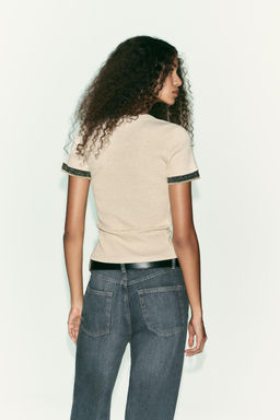 METALLIC THREAD CHUNKY KNIT T-SHIRT - Zara фото 5