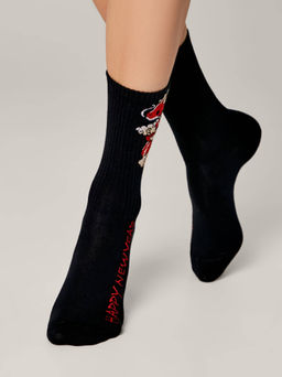 Цена за 2 пары. Носки новогодние темно-синий