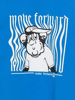 Bisiklet Yaka Nostaljik Maymun Bask?l? K?sa Kollu Erkek ?ocuk Ti??rt - Waikiki фото 2