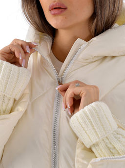 Зимняя куртка с вязанной отделкой - А+б коллекция фото 9