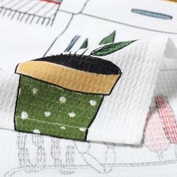 Набор кухонных полотенец Доляна «Котик на кухне» 35×60 см-2 шт., 100% хл