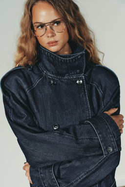 MIDI DENIM TRENCH COAT WITH BELT - Zara фото 3