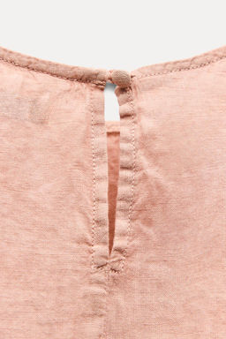 ZW COLLECTION 100% LINEN TOP WITH TIES - Zara фото 6