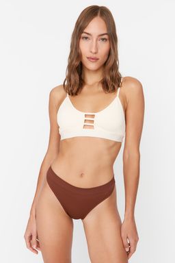 Trendyolmilla Kahverengi-Nude 2li Paket Seamless/Dikissiz Tanga Orme Kulot THMAW23KU00139  фото 11