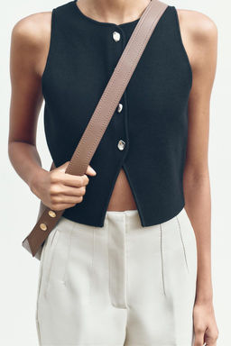 PLAIN KNIT CROP TOP - Zara фото 22