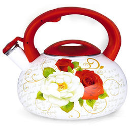 Чайник LARA (эмаль) 3.5л, индукционное капсулированное дно,свисток,автоподъем крышки (LR00-28)