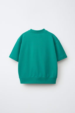 SUDADERA MANGA CORTA TEXTO RELIEVE / Verde - Zara фото 2