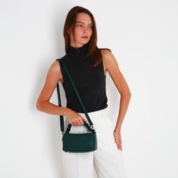 Сумка-багет на молнии, цвет зелёный - Simaland фото 9