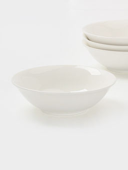 Тарелки глубокие Доляна White Label, набор 4 шт., 500 мл, фарфор, белые