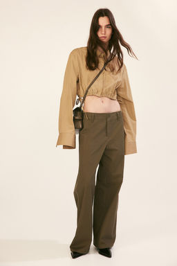 Camisa cropped con cordon de ajuste - H&m фото 2