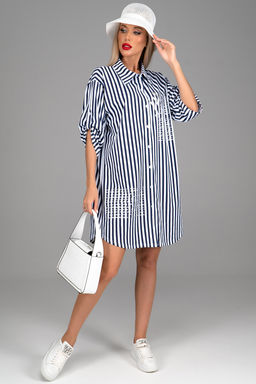Платье  рубашка Молли (крупная полоска) - Эльза фото 5