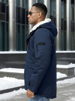 Парка зимняя с мехом темно-синего цвета до минус  -30° - Mtforce фото 21