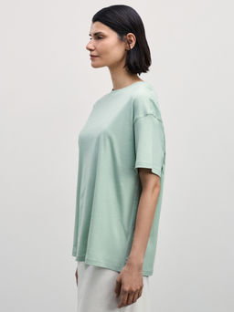 Базовая футболка оверсайз из хлопка / Zarina  фото 4