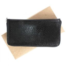 Портмоне женское Croco-ПР-951 натуральная кожа 3 отд, 11 карм, черный змея (201) 208540  фото 4