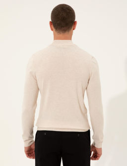 Ekru Slim Fit Yar_m Bal_k__ Yaka Triko Kazak - Pierre cardin фото 5