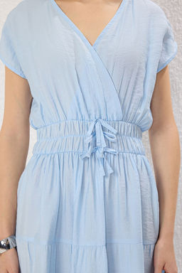 Mavi Duz A Kesim Fiyonk Detayl? Maxi Dokuma Elbise TWOSS25EL00316 - Trendyolmilla фото 3