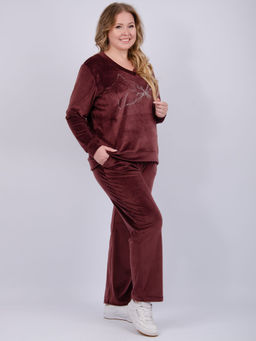 Костюм Велюр 5 тёмно-серый, велюр - Малина фото 35