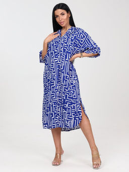 5116 ПЛАТЬЕ ЖЕНСКОЕ (Синий с белым) - А-дина фото 3