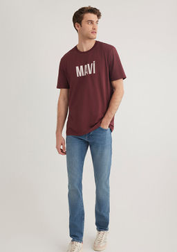 Mavi Logo Bask?l? Bordo Tisort  фото 2