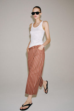 PANTAL?N CROPPED RAYAS ZW COLLECTION / Granate