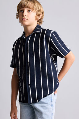 Regular Fit _izgili K_sa Kollu G_mlek Erkek _ocuk