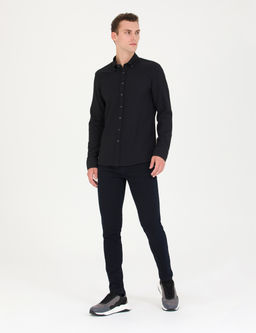 Siyah Slim Fit Uzun Kollu G_mlek