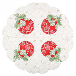 Салфетки бумажные "Art Bouquet Rondo" д32см, 3-х слойные, 12 штук в упаковке, 100% целлюлоза, "Музыкальный шар" (Россия)