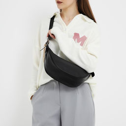 Сумка женская из искусственной кожи NAZAMOK, 28х15 см, черный цвет  фото 3