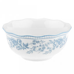 "Утренняя лазурь" Салатник фарфоровый 1,5л, д20,3см, h9,3см, волнистый край, отводка, белый (Китай)