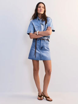 Джинсовая юбка мини ZR2605092348-102 / Zarina фото 2