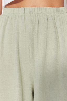 Haki Jogger Dokuma Muslin Dokuma Pantolon TWOSS23PL00148