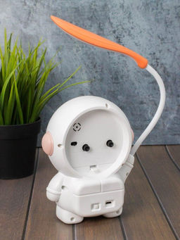 Часы-будильник со светильником Cheerful cosmonaut, pink (14,5х11,5 см)