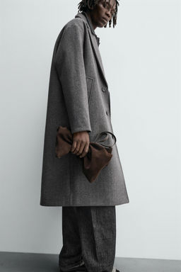 WOOL HERRINGBONE TEXTURED COAT - Zara фото 6