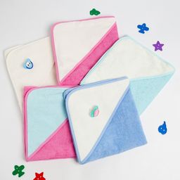 Полотенце уголок махровое Крошка Я, 75х75 см, цвет молочный/голубой, 100% хлопок, 360 г/м2  фото 22