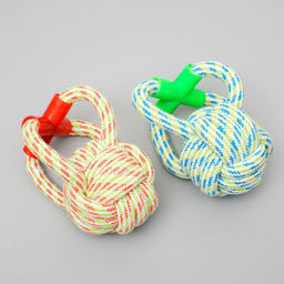 Игрушка канатная Мегамяч с ручкой, до 190 г, 15 х 9 см, микс цветов - Пижон фото 4