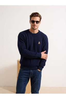 Ekru Oversize/Genis Kesim Bisiklet Yaka Ay? Nak?sl? Kazak TMNAW26KZ00003 - Trendyolmilla фото 8