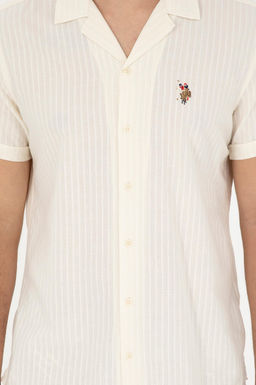 U. S. Polo Assn / Мужская рубашка с коротким рукавом цвета экрю - U.s. polo assn фото 6