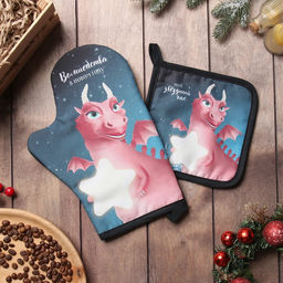 Набор кух. Доляна Звёздный час: варежка 20х28 см, прихватка 17х17 см, 35% хл, 65% пэ