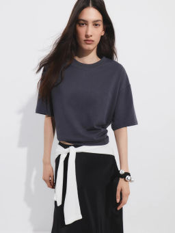 Футболка свободного кроя из хлопка OVERSIZE0826-39 / Zarina