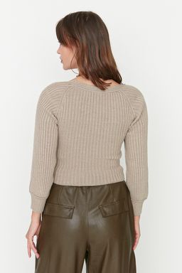 Vizon Crop Kalp Yaka Triko Kazak TWOAW22KZ1760