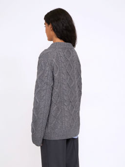 Джемпер с узорной вязкой B2876/nuage - Emka фото 6