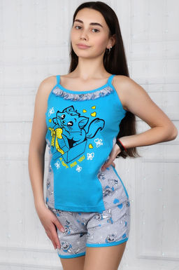 Арт. 8235 Пижама с шортами 38-44 (4 шт) Цвет:верх-розовый, низ-розовый - Калинка фото 2