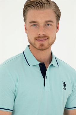 Мужская базовая футболка цвета водного зеленого цвета - U.s. polo assn фото 2